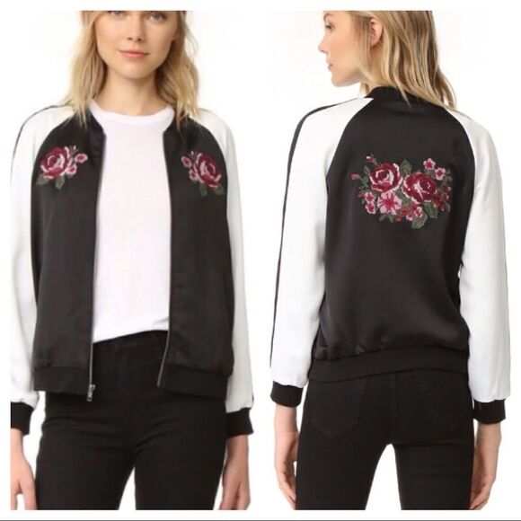 CUPCAKES AND CASHMERE EMBROIDERED BOMBER / TRACK JACKET - Picture 2 of 11
